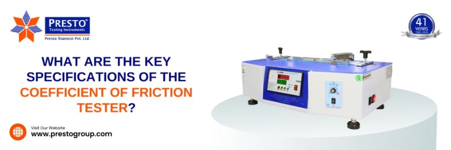 What are the Key Specifications of the Coefficient of Friction Tester?